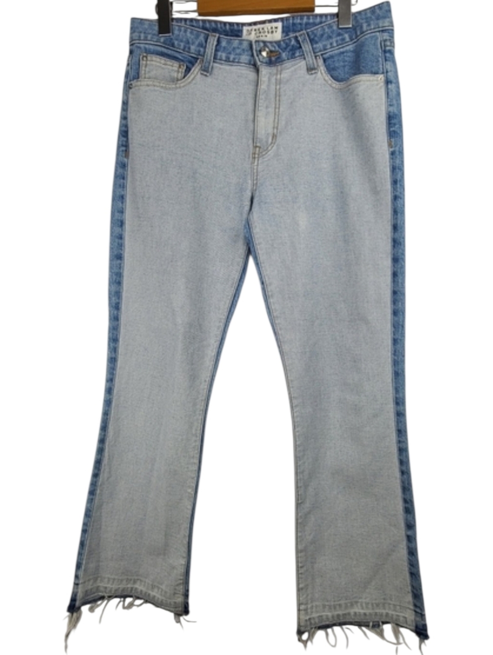 Derek Lam 10 Crosby Denim Gia Mid-Rise Cropped Flare Raw Hem Jeans Sz 29 Women’s